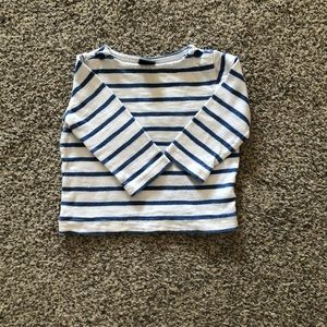 Baby GAP blue and white striped boatneck long sleeve t-shirt